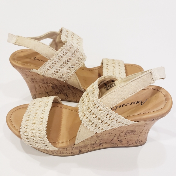 American Eagle Outfitters Shoes - American Eagle Tan Beige Cork Wedges